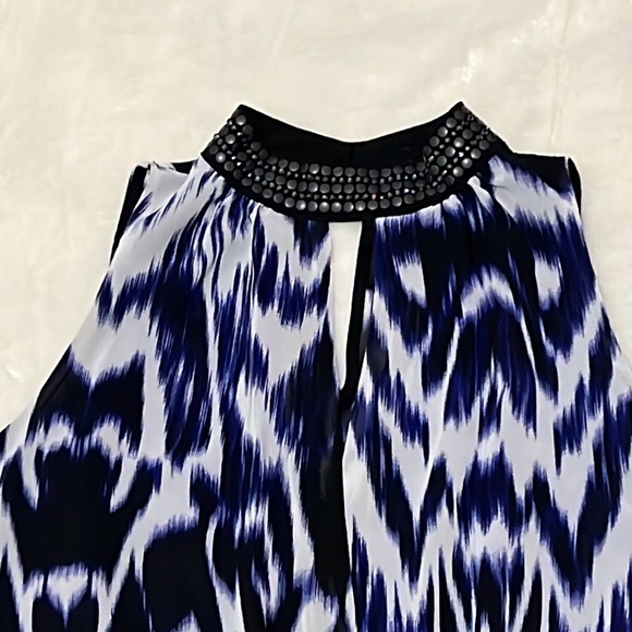 Nicole Miller embellished chiffon halter top S - Picture 2 of 5